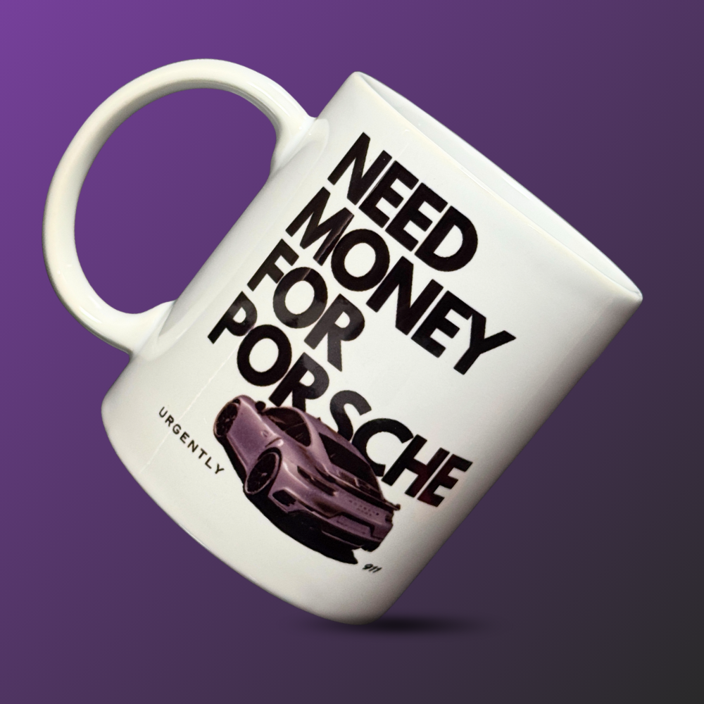 Porsche Coffee Mug | White Ceramic Sports Car Cup | Luxury Car Lover Gift – 350ml