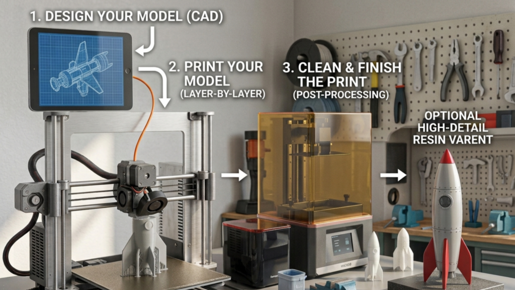 How 3D printing works using an FDM 3D printer